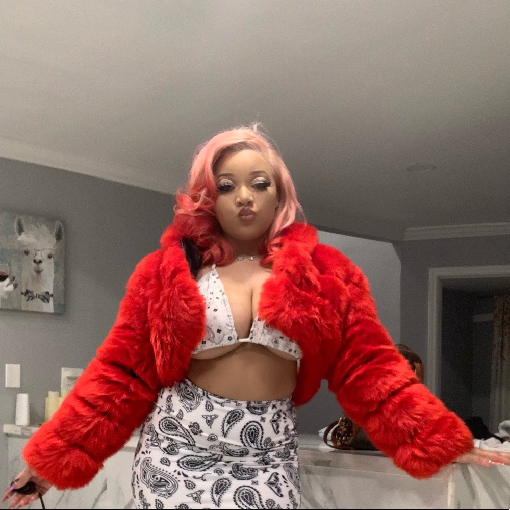 Imitation fox fur coat